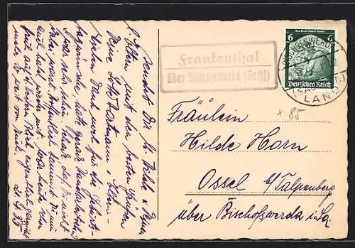 AK Landpoststempel Frankenthal über Bischofswerda /Sachs.