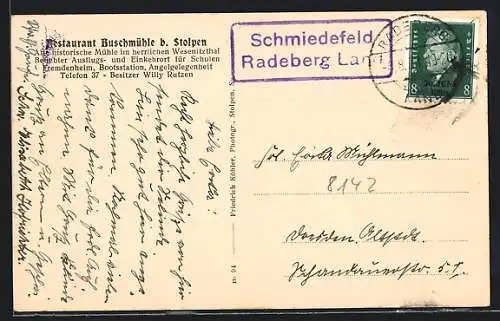 AK Landpoststempel Schmiedefeld /Radeberg-Land