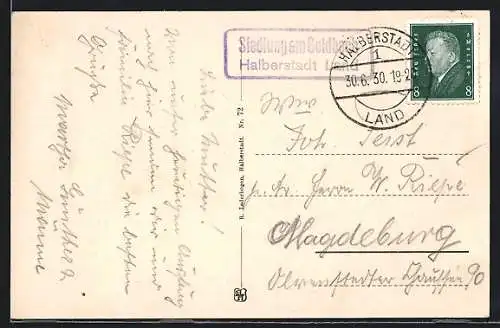 AK Landpoststempel Siedlung am Goldbach /Halberstadt-Land