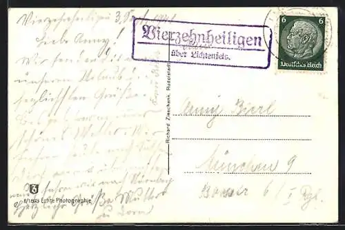 AK Landpoststempel Vierzehnheiligen über Lichtenfels