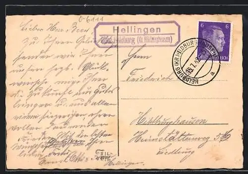 AK Landpoststempel Hellingen über Heldburg /Kr. Hildburghausen