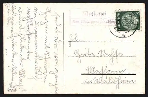 AK Landpoststempel Massanei über Waldheim /Sachsen
