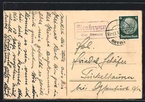 AK Landpoststempel Neubrunn über Eltmann
