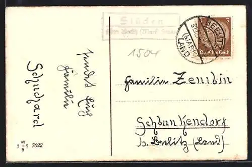 AK Landpoststempel Stücken über Beelitz (Mark) Stadt