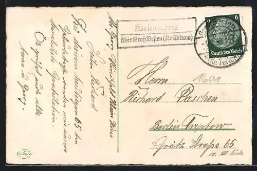 AK Landpoststempel Klein-Köris über Gross-Besten (Kr. Teltow)