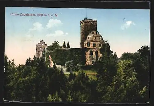 AK Landpoststempel Zavelstein über Calw