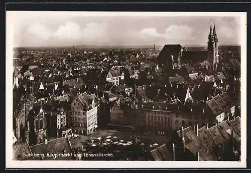 AK Nürnberg, Hauptmarkt u. Lorenzkirche