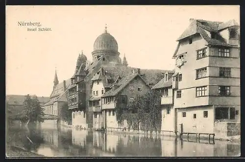 AK Nürnberg, Synagoge an der Insel Schütt