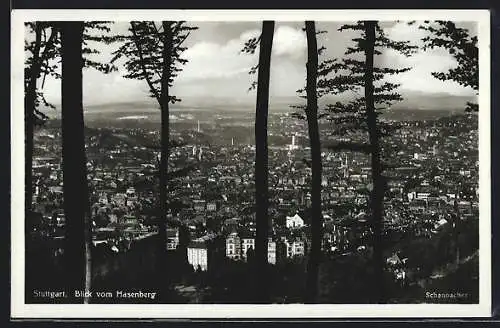 AK Stuttgart, Blick vom Hasenberg auf den Ort