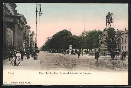 AK Berlin, Unter den Linden, Denkmal Friedrich d. Grossen