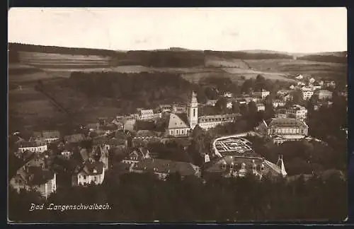 AK Bad Langenschwalbach, Ortsansicht m. Kirche