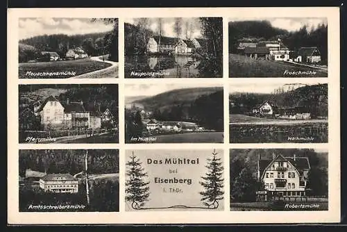 AK Eisenberg i. Thür., an der Neupoldsmühle, Meuschkensmühle, Froschmühle, Robertsmühle, Amtsschreibermühle