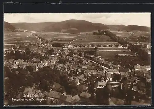 AK Suhl, Panorama vom Ottilienstein aus