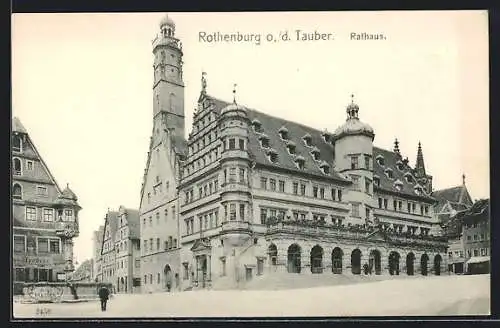 AK Rothenburg / Tauber, Ansicht vom Rathaus