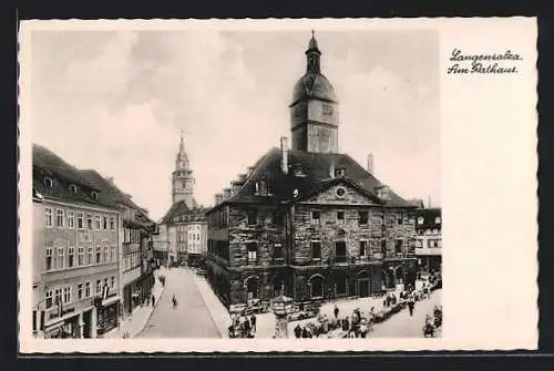 AK Langensalza i. Thür., Teilansicht mit Rathaus
