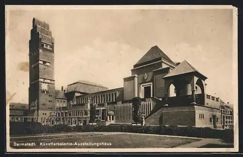 AK Darmstadt, Künstler-Kolonie, Blick zum Ausstellungshaus