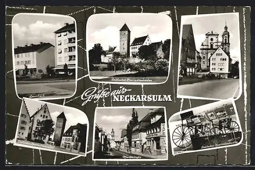 AK Neckarsulm, Ansichten v. Amorbach u. Deutsches Zweiradmuseum