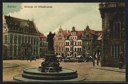 AK Bremen / Stadt, Marktplatz mit Willhadibrunnen
