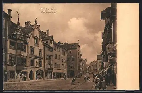 AK Lindau / Bodensee, Partie in der Maximilianstrasse