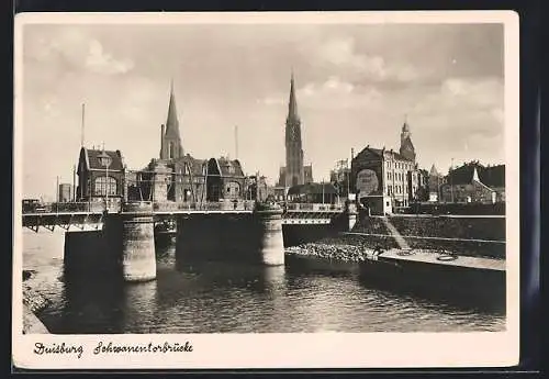 AK Duisburg, Ortsansicht mit Schwanentorbrücke