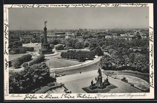 AK Berlin-Tiergarten, Ortsansicht Königsplatz m. Siegessäule