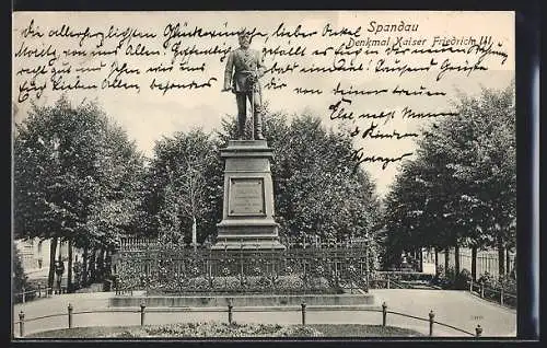 AK Spandau /Berlin, Denkmal Kaiser Friedrich III