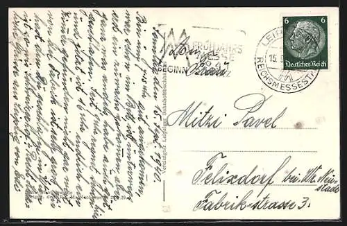 AK Leipzig, Neues Rathaus vom Flugzeug aus