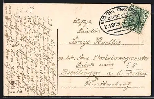 AK Bahnpoststempel Radolfzell-Sigmaringen, Zug 1809