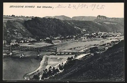 AK Bahnpoststempel Dresden-Bodenbach, Zug 448