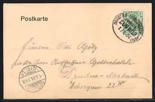 AK Bahnpoststempel Dresden-Reichenbach (Vgtl.), Zug 1013