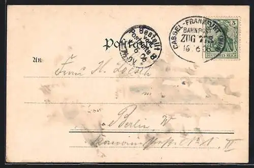 AK Bahnpoststempel Cassel-Frankfurt (Main), Zug 773
