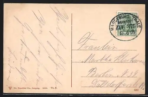 AK Bahnpoststempel Magdeburg-Thale, Zug 375
