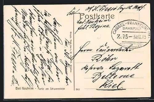 AK Bahnpoststempel Cassel-Frankfurt (M), Zug 75-