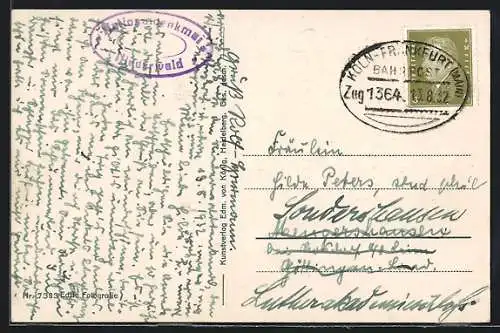 AK Bahnpoststempel Köln-Frankfurt (Main), Zug 1364