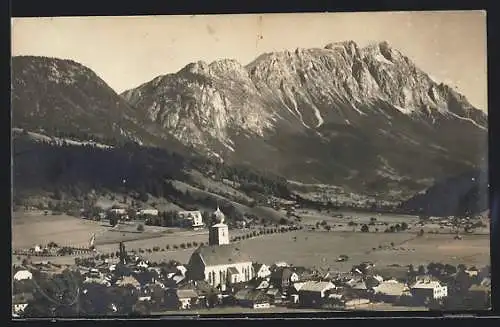 AK Gröbming, Ortschaft mit Kirche u. Bergen