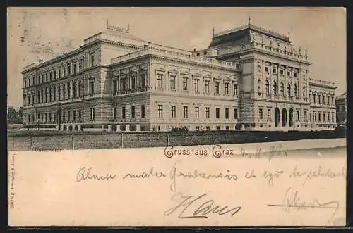 AK Graz, Aussenansicht K. K. Universität