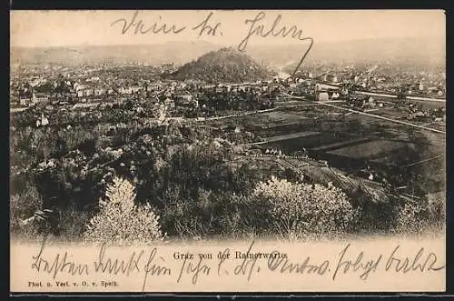 AK Graz, Blick auf die Stadt v. d. Rainerwarte