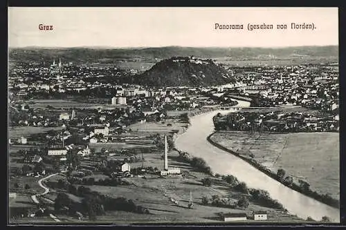 AK Graz, Panorama gesehen von Norden