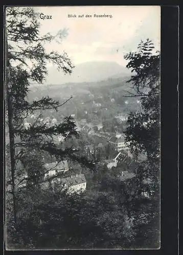 AK Graz, Blick auf den Rosenberg, Ortsansicht