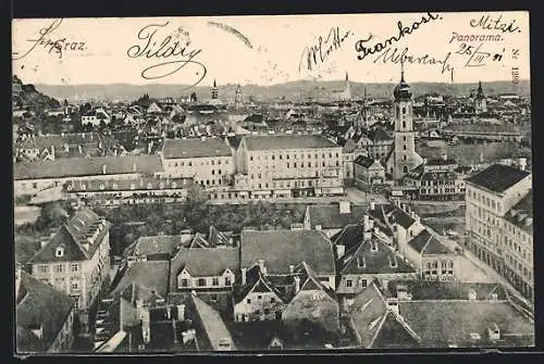 AK Graz, Panoramablick über die Stadt