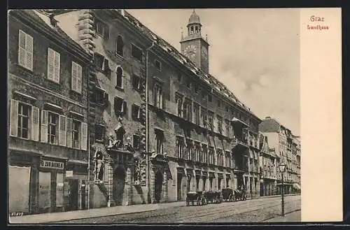 AK Graz, Strassenpartie mit dem Landhaus