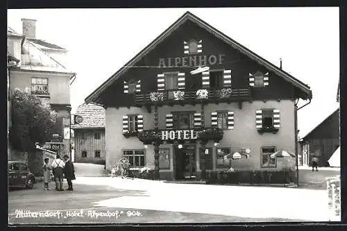 AK Mitterndorf, Das Hotel Alpenhof, Frontalansicht