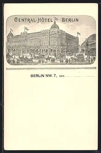 Künstler-AK Berlin, Am Central-Hotel