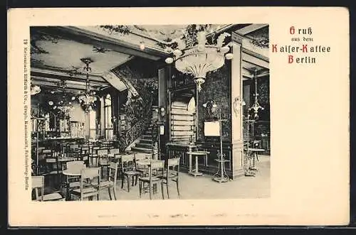 AK Berlin, Kaiser-Cafe, Innenansicht, Friedrichstrasse