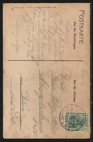 AK Frankfurt / Main, Strassenbahn an der Hauptpost