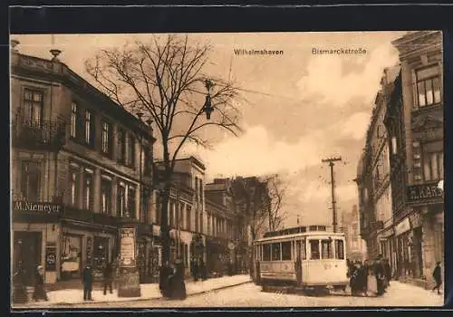 AK Wilhelmshaven, Strassenbahn Linie 29 in der Bismarckstrasse