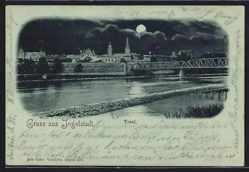 AK Ingolstadt, Blick über den Fluss zur Stadt