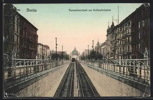 AK Berlin-Schöneberg, Tunneleinschnitt d. U-Bahn am Nollendorfplatz