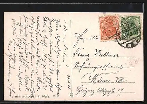 AK Fulda, Schlossgarten mit Dom