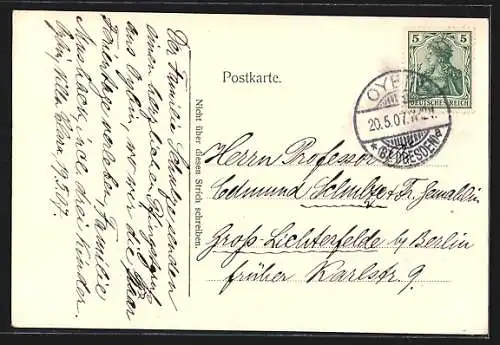 AK Oybin, Panorama, Ortspartie mit Kirche